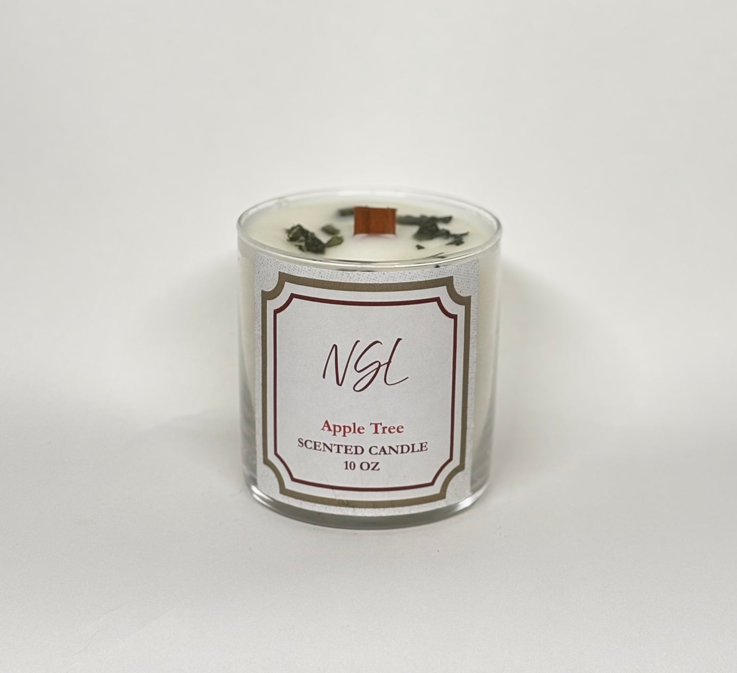 10oz wood wick apple tree candle